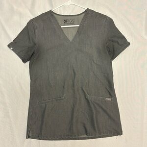Figs Casma Three Pocket Scrub Top Graphite Gray Women’s XS